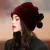 New Mink Hat Women's Winter Imitation Fur Fashion Earmuffs Hat Warm Middle-aged and Elderly Yurt Beret