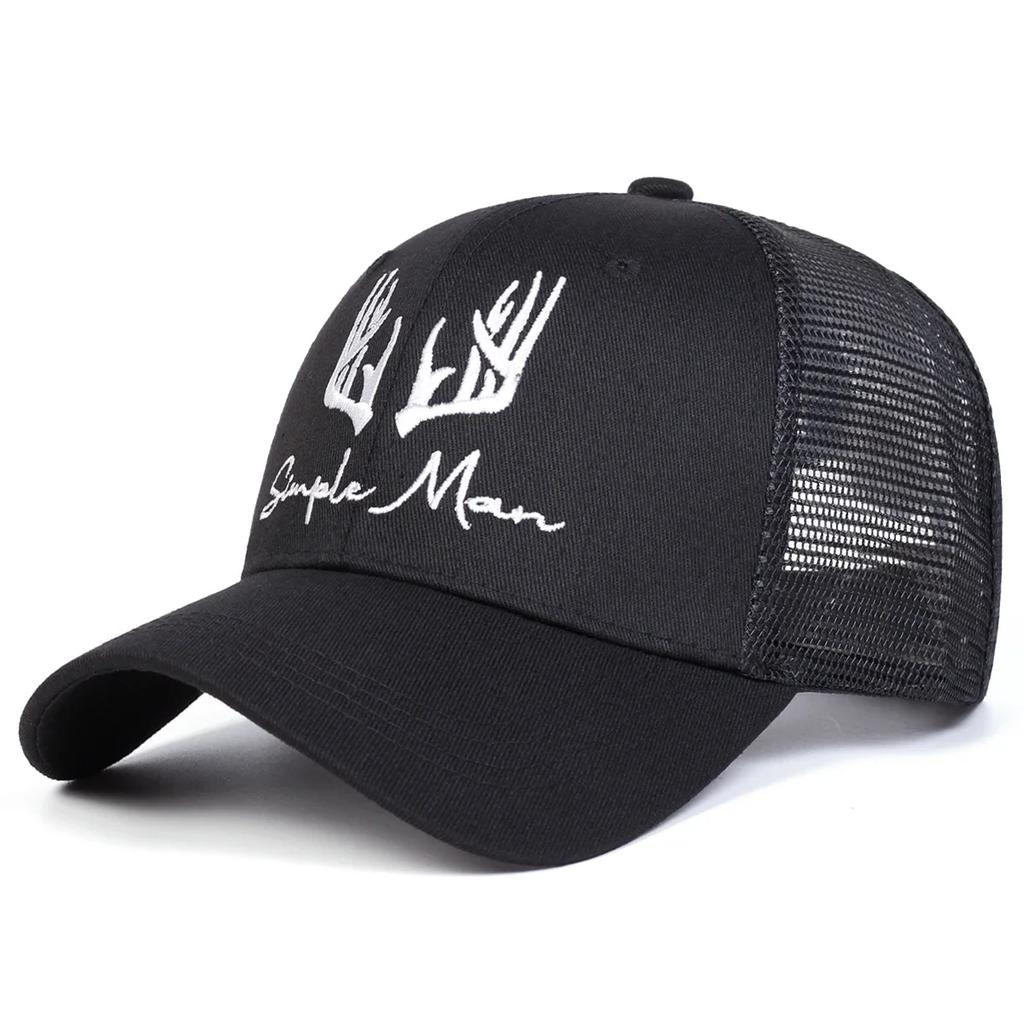 Unisex Antlers SIMPLE MAN Embroidery Baseball Caps Spring and Summer Outdoor Adjustable Casual Hats Sunscreen Hat Sports Cap