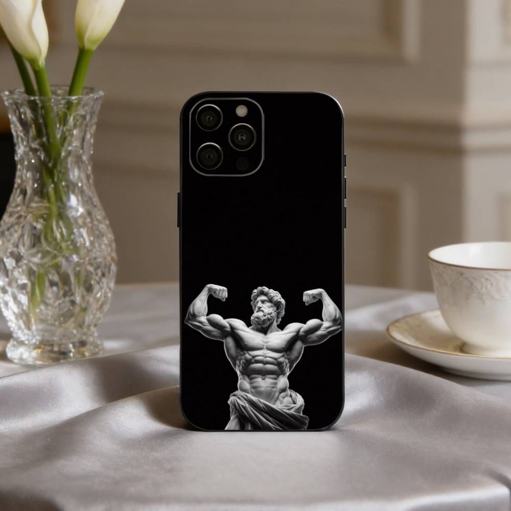 

Greek M-Mythology Statue Fitness GYM Phone Case For iPhone 17,16,15,14,13,12,11 Plus,Pro Max,XS,Soft Silicone Black Cover iPhone16pro