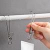 Long-tail Hook Clamp Stainless Steel Clothes Drying Clamp Long-tail Hanging Wire Clamp Drying ClampHousehold Multi-functional Hook Clamp