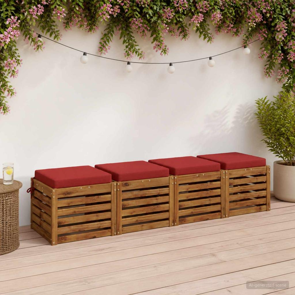 4 piece seat cushions SOEST 4 pcs. 100percent  Polyester Red