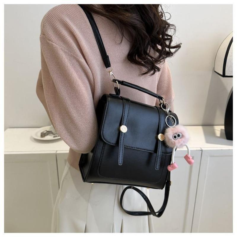 Women s bag British retro backpack Women s new trendy student backpack Multifunctional schoolbag Portable travel bag single bag чёрный