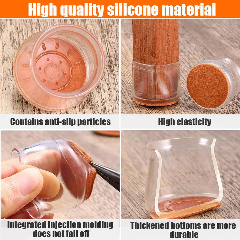 16/4 buc protectori pentru picioare de scaun pentru podele din lemn masiv, husă pentru picioare de mobilier din silicon pentru protejarea podelelor de zgârieturi