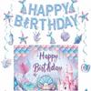 Polyester Photography Background Cartoon Underwater World Themed Birthday Background Decoration 180*110cm Colorful
