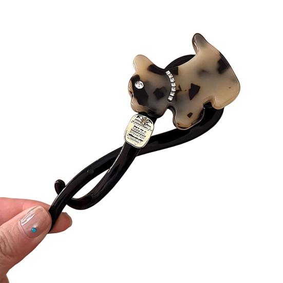 Hairpin Faux Pearls Cat Puppy Shape Hair Claw Back Head Hair Clip Acrylic Hair Styling Tool