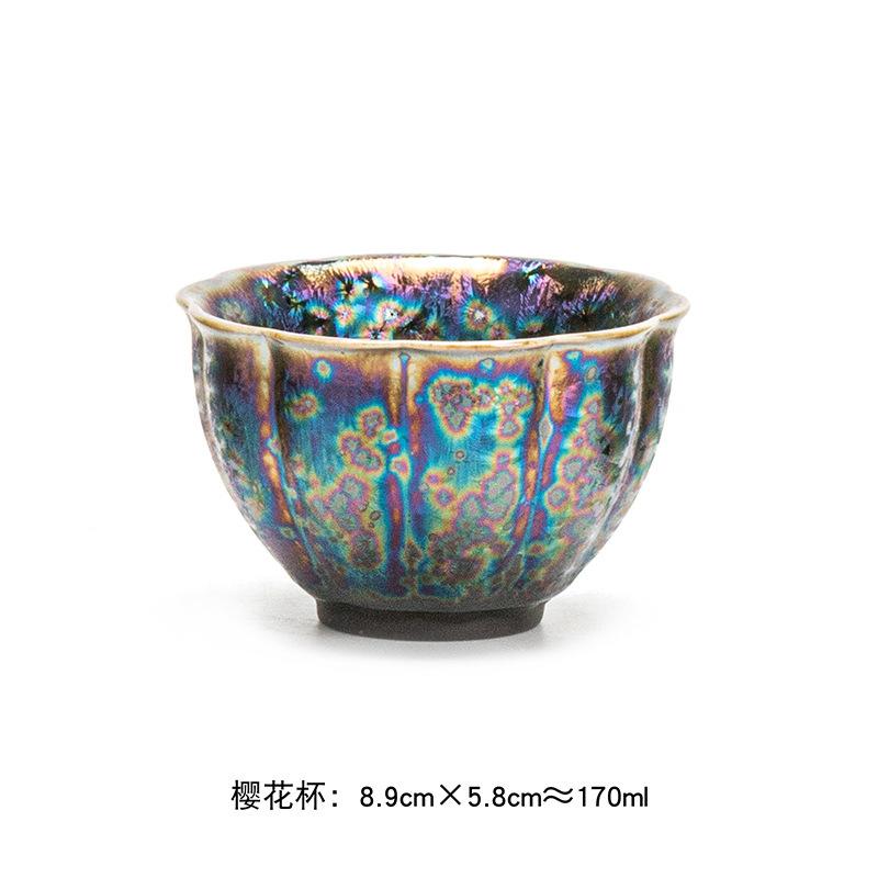 Creative Kung Fu Ceramic Teacup Kiln Transformation Japanese Style Water Cup Retro Porcelain Art Tea Bowl Drinkware