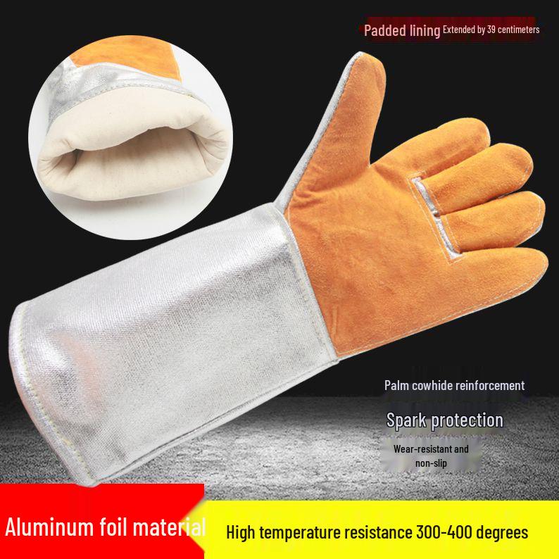 Heat-Resistant Aluminum Foil Gloves for High Temperature and Radiation Protection