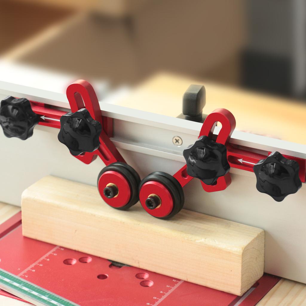 2pcs Aluminum Adjustable One-Way Precision Stock Feeder Guide, Anti-Rebound Safety Push Block for Woodworking Cutting Assistance