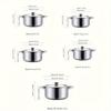 Luxury 10 Stainless Steel Cookware Set Suit-5 Size with Cover, Durable and Versatile (6.3 - 7 - 7.9 - 8.6 - 9.4 Inch)