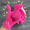 Anti Cold Windproof Mittens Winter Warm Coral Fleece Gloves for Women, Soft Five Finger Solid Color Accessories Gloves, Thermal Autumn Breathable Hand
