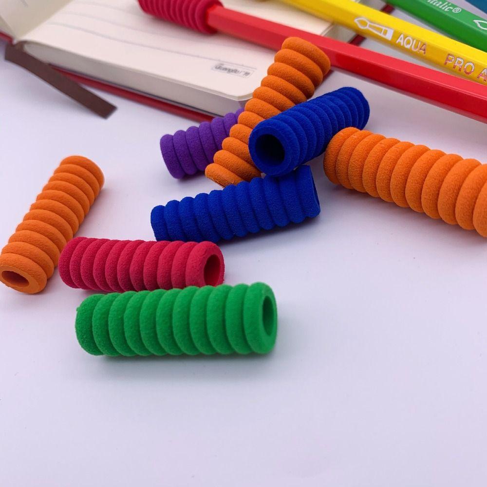 10pcs Sponge Pen Gripper Ergonomic Anti-slip Pen Grip Hand Protection Pen Sleeve  Students