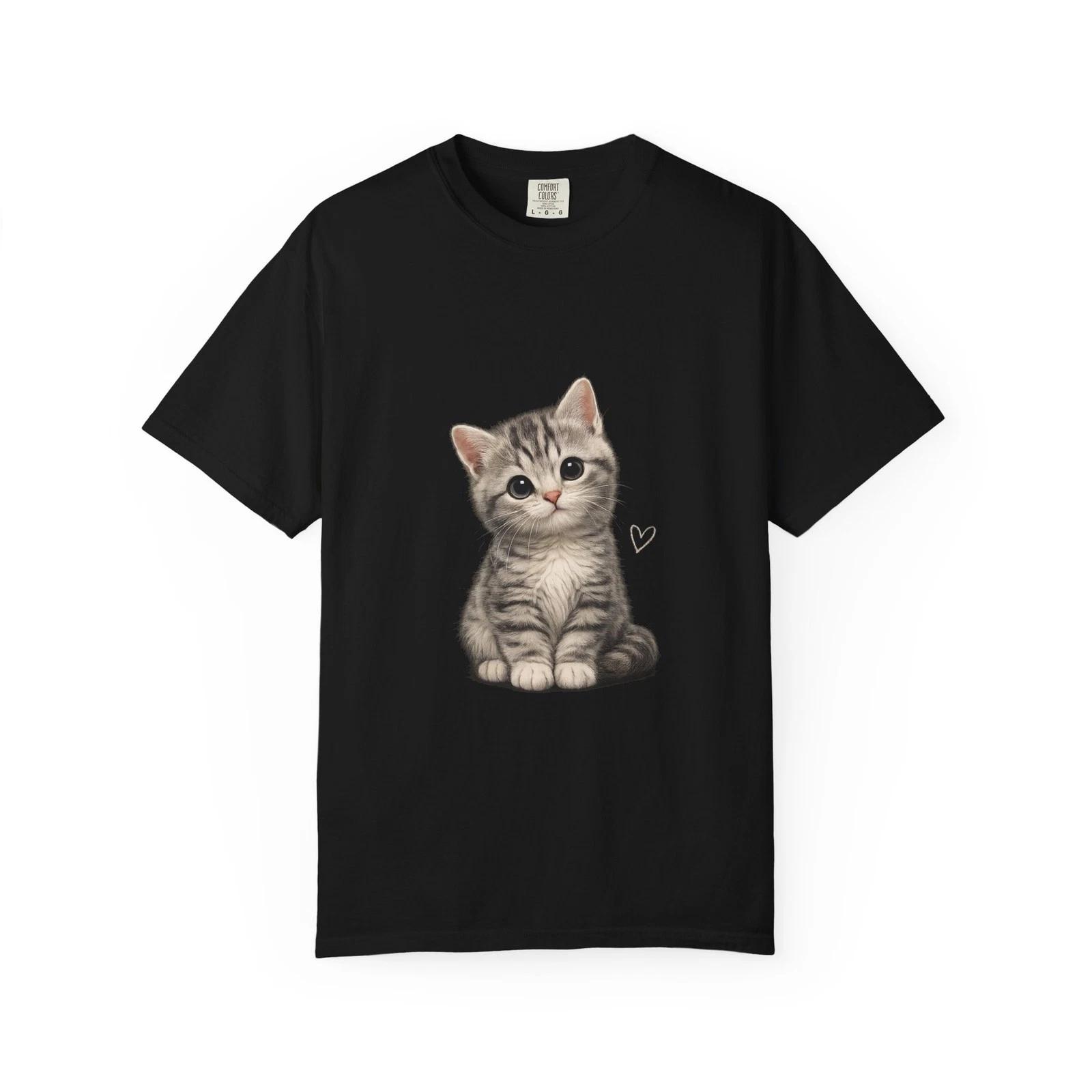 Smiling Tabby Kitten T-Shirt | Cute Cat Illustration S