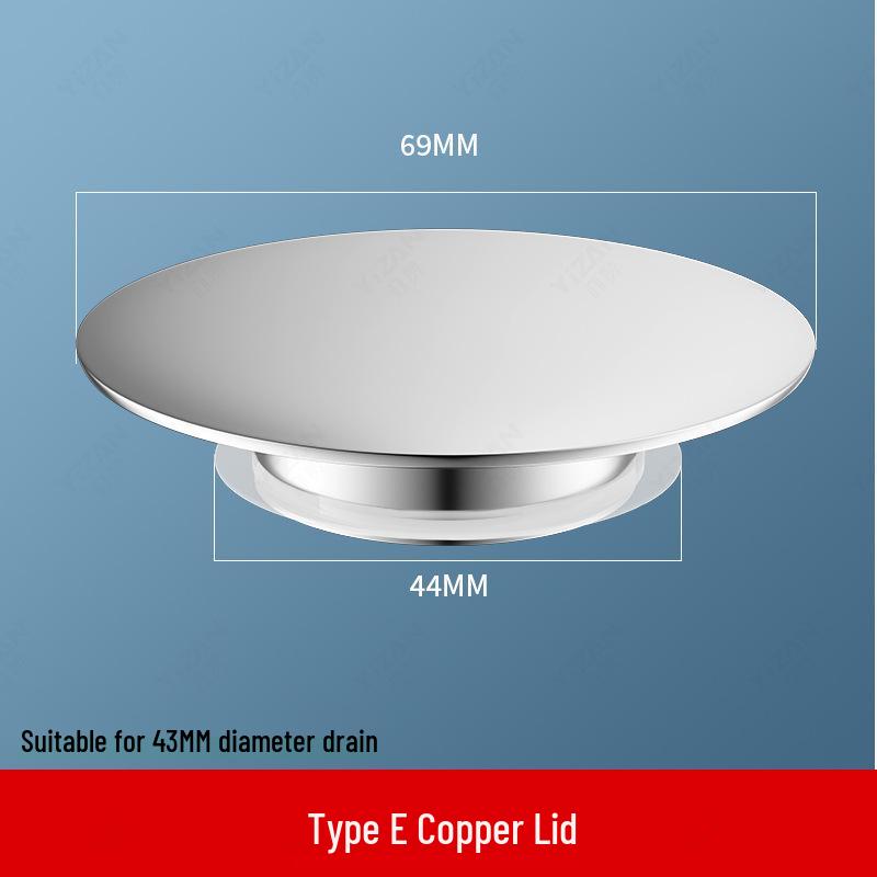 All-Copper Pop-Up Sink Basin Drain Plug & Cover