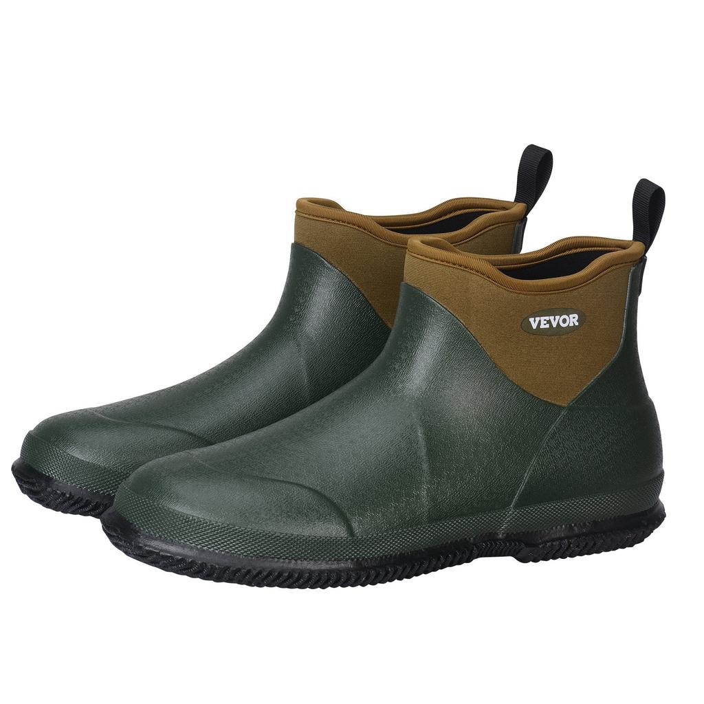 VEVOR Women's Deck Boots, Waterproof Fishing Rain Boots, Anti-Slip Ankle Rubber Boots, Gardening Insulated Mud Boots, Neoprene Rubber