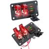 36W QC 3 Gang Heavy Duty Rocker Toggle Switch Panel 12V 20A Red Cover ON/Off 2Pin Automotive Car Marine Boat RV Camper Pre-Wired