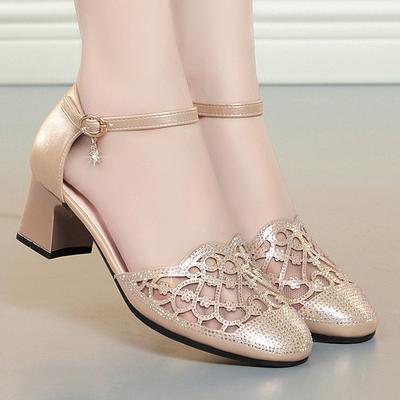 Fashionable and Minimalist Single Shoe Summer Diamond Inlay Comfortable Daily Breathable Hollow Out Women's Shoes