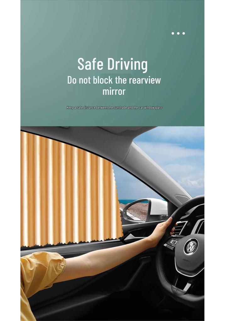 Magnetic Sunshade Privacy Curtains for Small Cars - Sliding Rail Type