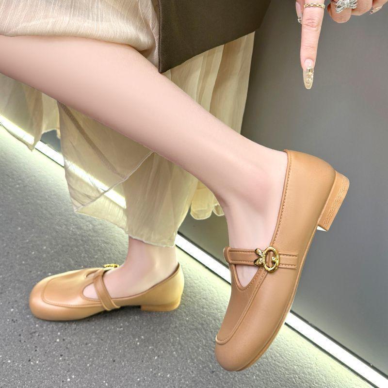 Autumn and winter French flat-bottomed small fragrant new simple retro soft-soled Mary Jane single shoes