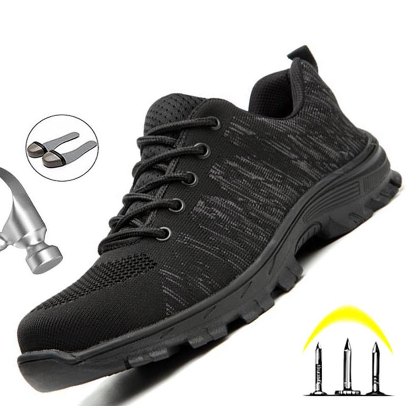 Fashion Work Safety Shoes Men Boots Fashion Work Sneakers Male Shoes Adult Work Boots Steel Toe Shoes Indestructible Men Safety Boots