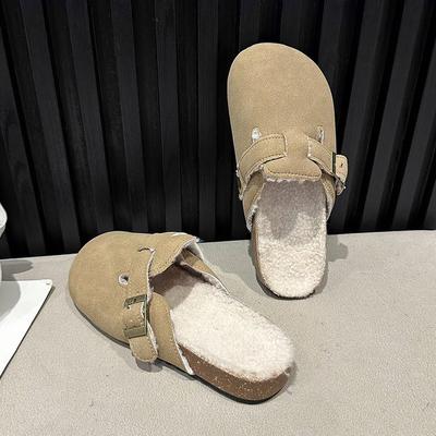 Women's Shoes Women's Closed Toe Slippers Cow Suede PU Leather Clogs Women's Sandals Retro Fashion Garden Mule Clog Slide New