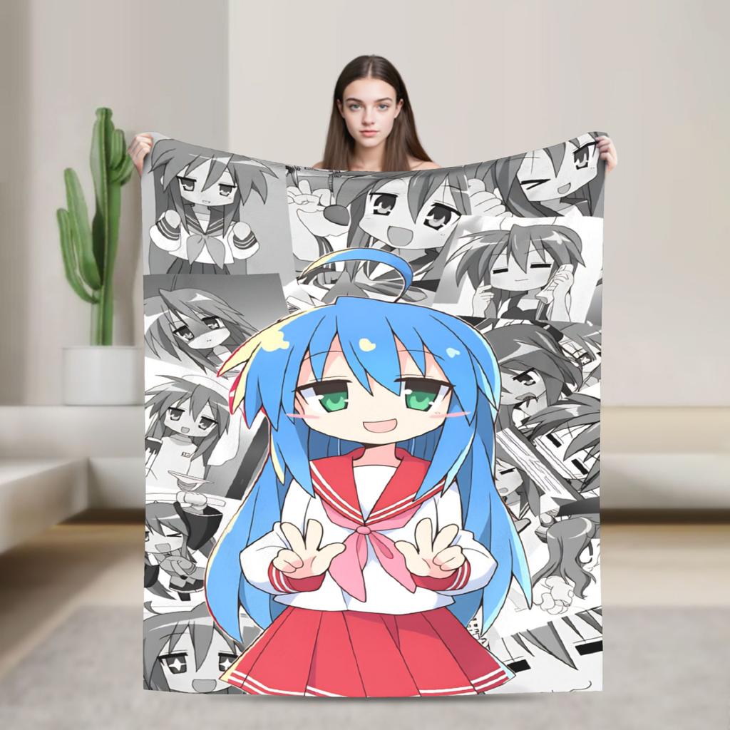 Konata izumi L-Lucky S-Star Throw Blanket Super Soft Trend Blankets For Living Room Travel Office Flannel Bedspread Bed Cover