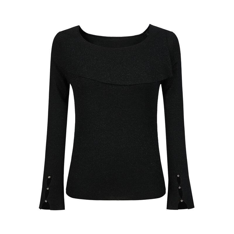 JUZUI Women's Elegant Off-Shoulder Wool Knit Top