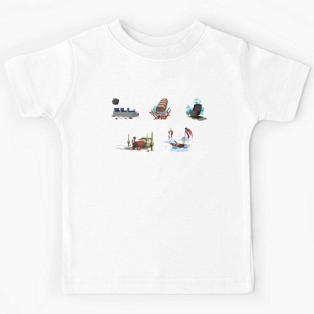 Theme Park Ride Vehicles- Space Mountain, Splash Mountain, Haunted Mansion, Big Thunder Railroad, Peter Pan s Flight -Theme Park Art Kids T-Shirt 170