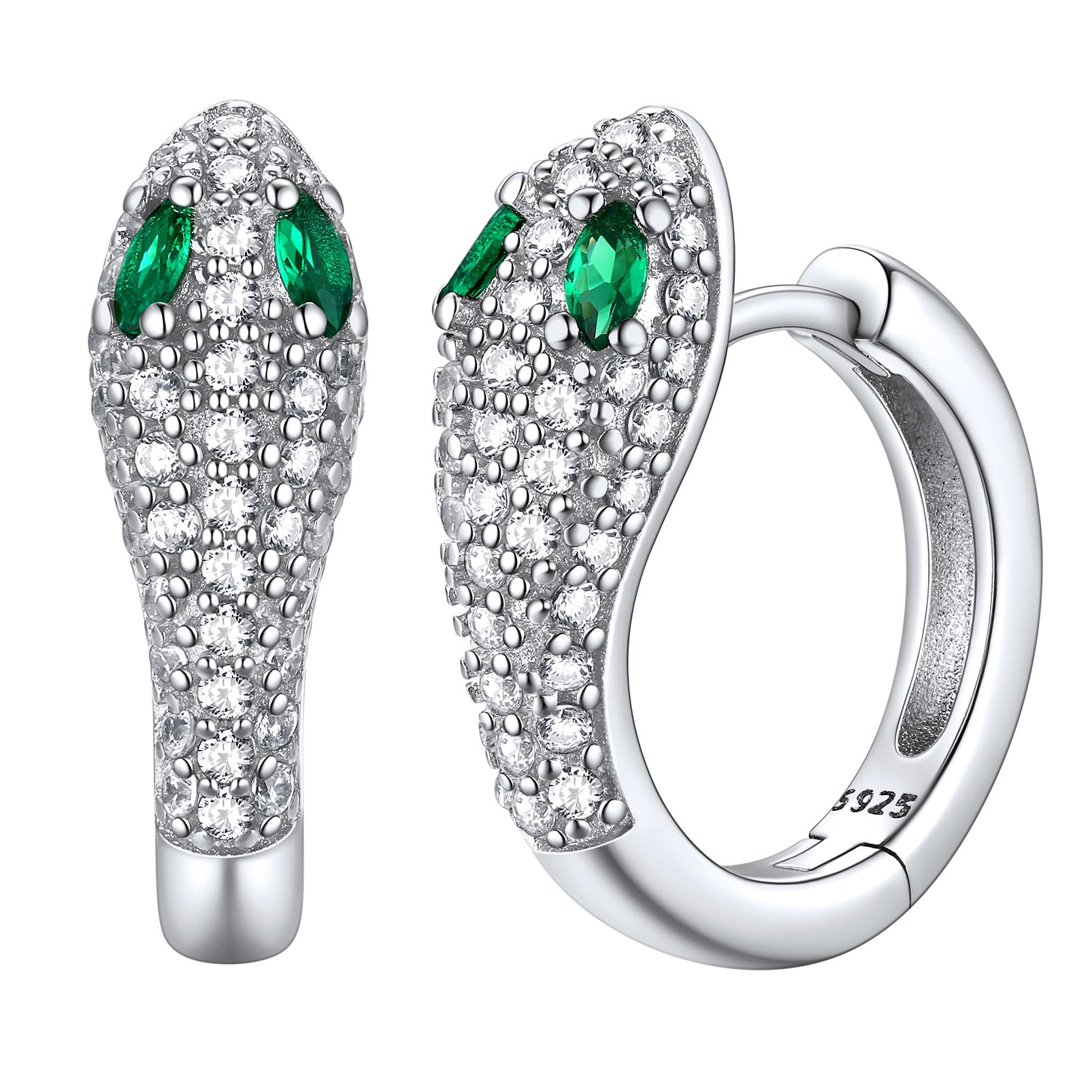 

Сережки-кільця-змії для срібних сережок-кілець для малого внутрішнього діаметра 10 мм [ChicSilver] Жінки, 925, Чоловіки, Цирконій, Змія,