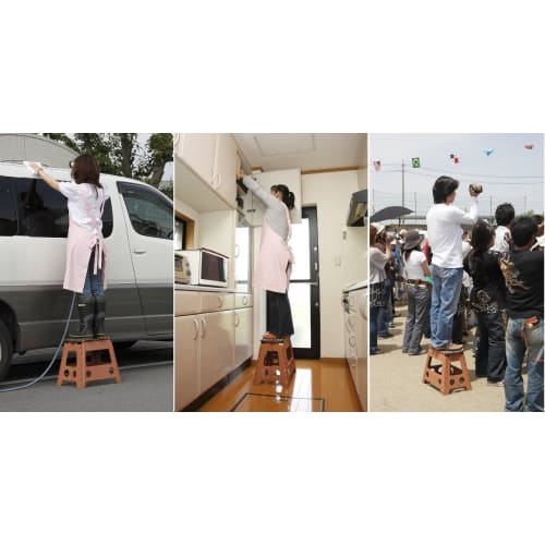 TRADE ONE Folding Step Stool, 100kg Weight Capacity, 39cm High X 48cm Wide X 32cm Deep, Indoor/Outdoor Chair, Camping, Car Wash, Seno-Bee, Janbo-kun,