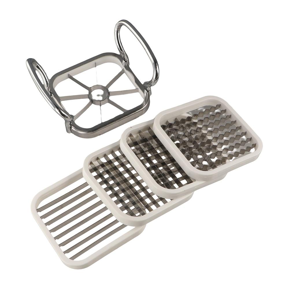 5pcs/set Stainless Steel French Fry Cutter Manual High Hardness Cutting Potato Machine Durable French Fry Slicer Cucumber