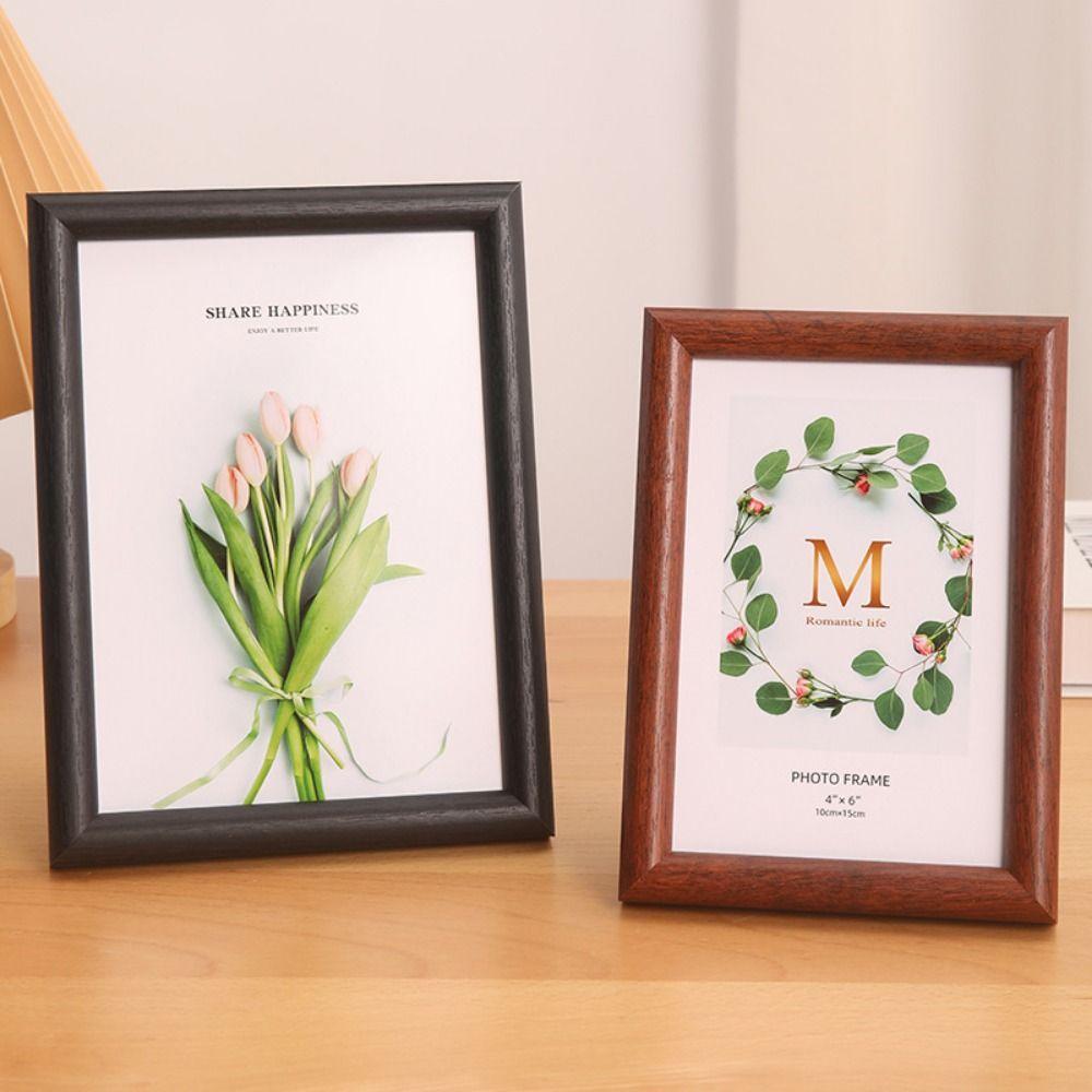 Circular Wood Picture Frame Stand Multicolor Picture Display Frame Simple Photo Frame  Gift