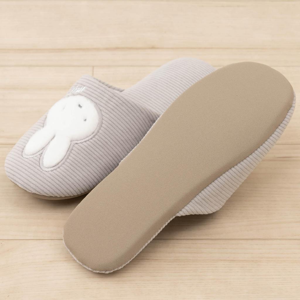 Senko Miffy Toiletries, Prima Miffy Slippers, One Size Fits All, Gray, Character Animal Design, 72661