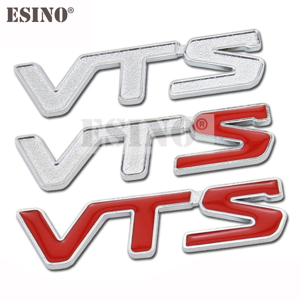 1Pc New VTS Car Styling 3D Metal Chrome Zinc Alloy Emblem Badge Sticker Decal Fender Emblem Auto Accessory for VTS C2 C4 C5 C-Qurate