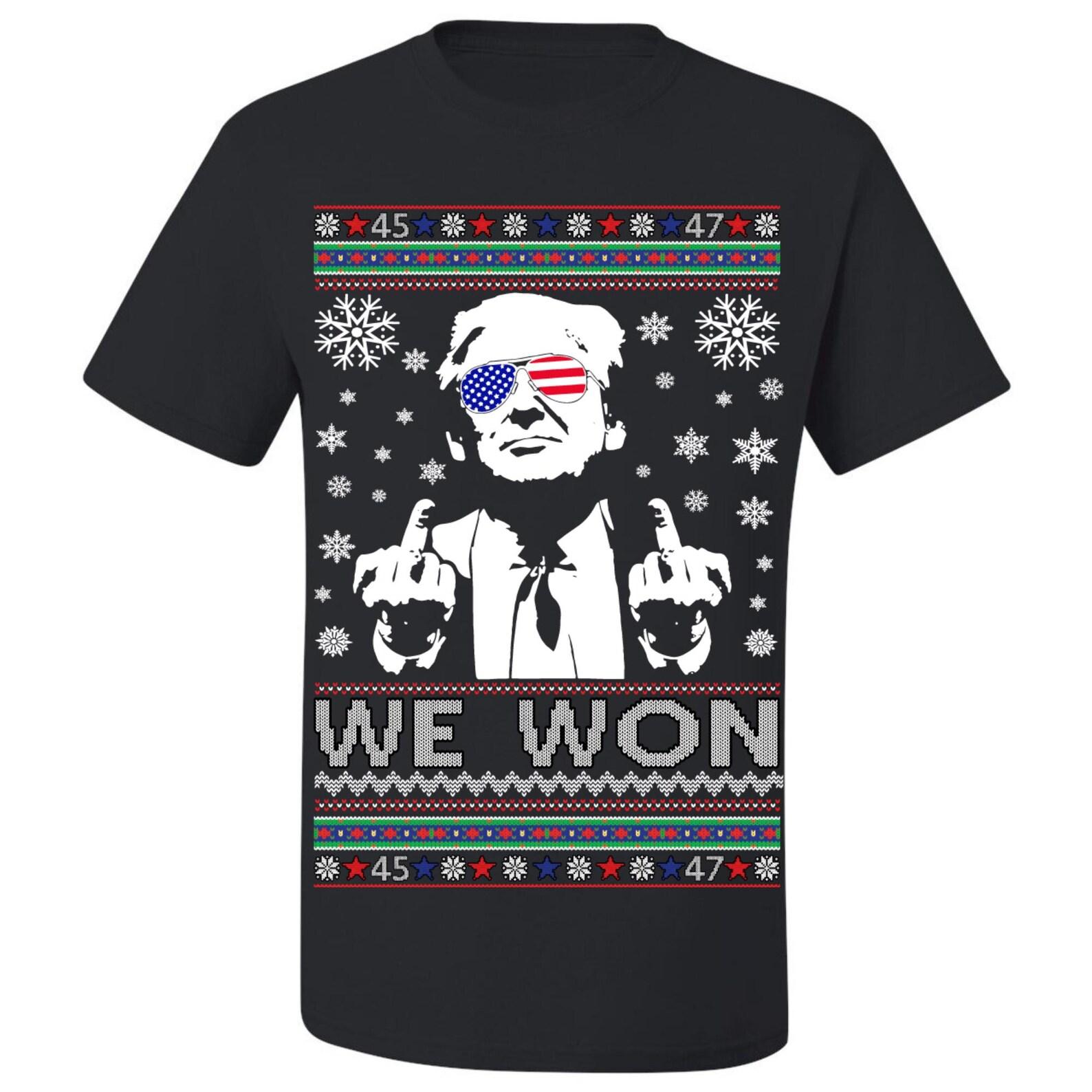 Ugly Christmas T-Shirt President Donald Trump We Won Tee Shirt XL