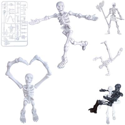 TattiOut Plastikový Model Kostry Sada Pohyblivý Plastikový Model Sociální Média Horký Horor Dekorativní Zábava Stres Halloween 2, 13cm, Kloubový, Sestavený,