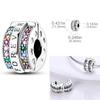 Fit Bangle Bracelet 925 Silver Clasp Charms Beads Inlaid Zirconium Daisy CZ Pave Clover Clip For DIY Jewelry