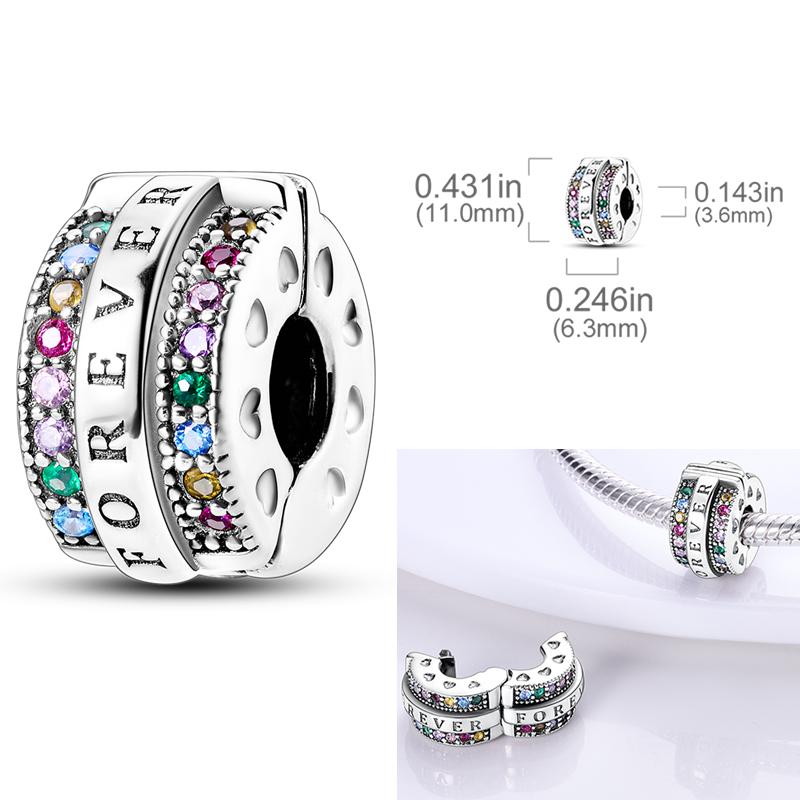 

Fit Original Bangle Bracelet 925 Silver Clasp Charms Beads Inlaid Zirconium Daisy CZ Pave Clover Clip For DIY Jewelry