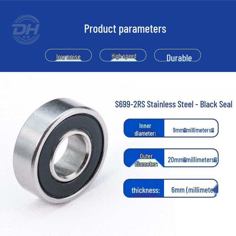 Acid and Alkali Resistant Miniature Deep Groove Ball Bearing - 316 Stainless Steel (Models 693-699)