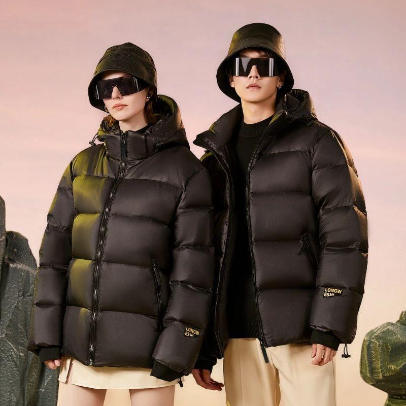 Black Gold Goose Down Jacket Men's and Women's Extremely Cold, Winter New Long Thickened Coat