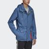 Adidas Originals Trefoil Solid Sport Casual Hooded Jacket Men Outerwear Blue FR9280