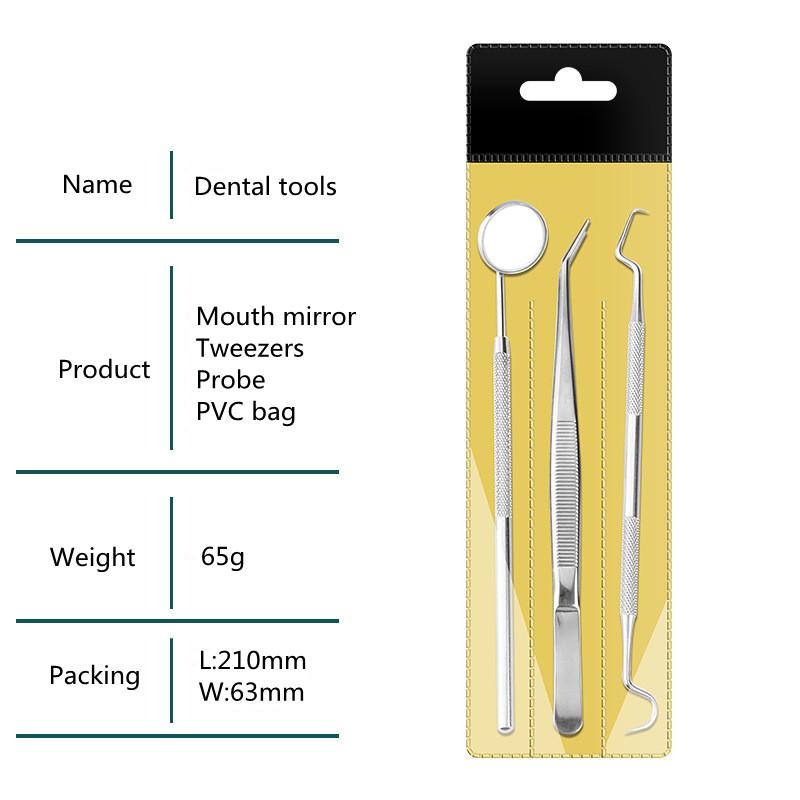 5pcs Dental Examination Kit Teeth Oral Clean Teeth Dental Tools with Mirror