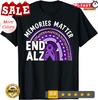 Erinnerungen zählen Ende ALZ Lila Regenbogen Alzheimer-Bewusstseins-T-Shirt.