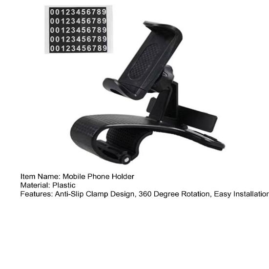 Yousheng Car Phone Holder 360 Degree Rotation Mobile Phone Stand Dashboard Anti-Slip Clamp Car Stand for 4-7 Inch Smartphones