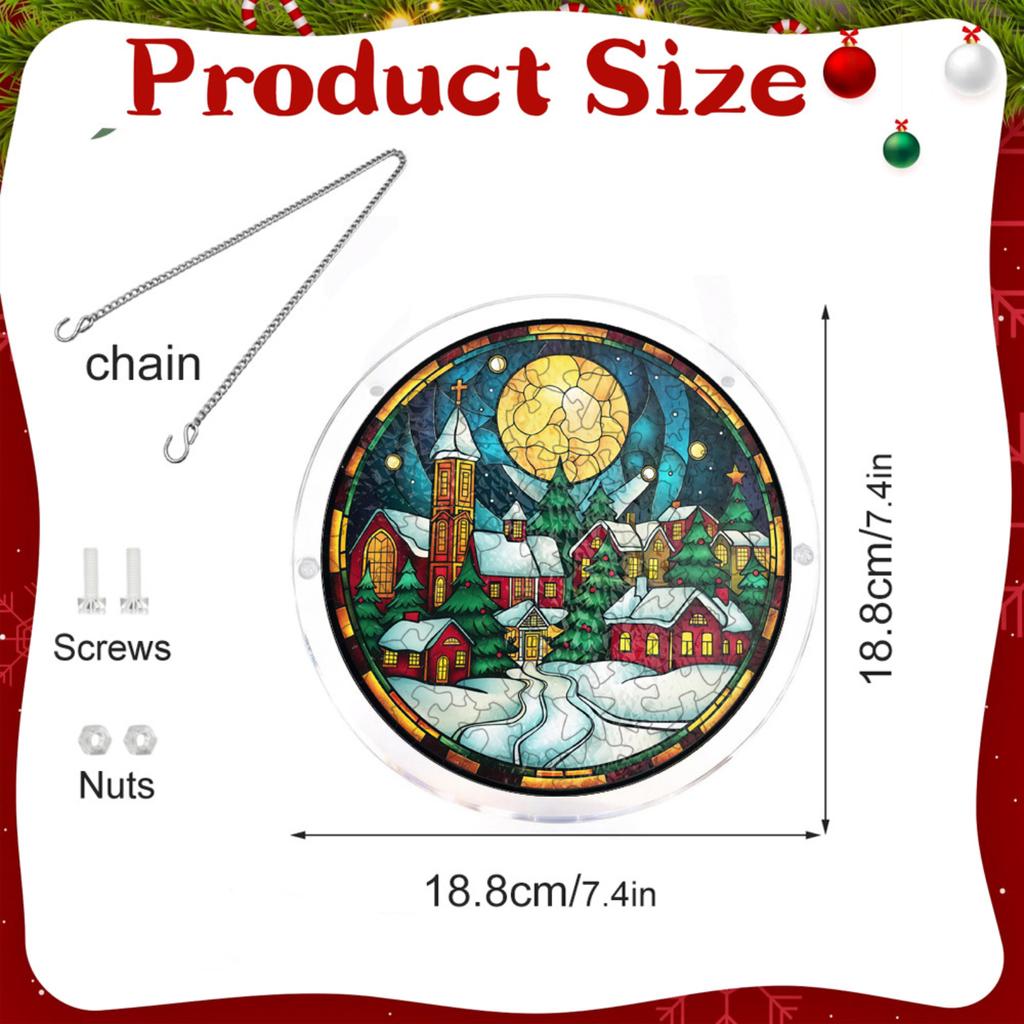 Acrylic Puzzle Suncatcher for Christmas - Hanging Window Decoration, Holiday Suncatcher Ornament