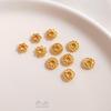 Color-Preserving Matte Gold Jade Crystal Pearl Rondelle Bee Bead Stopper for DIY Flower Inlay.