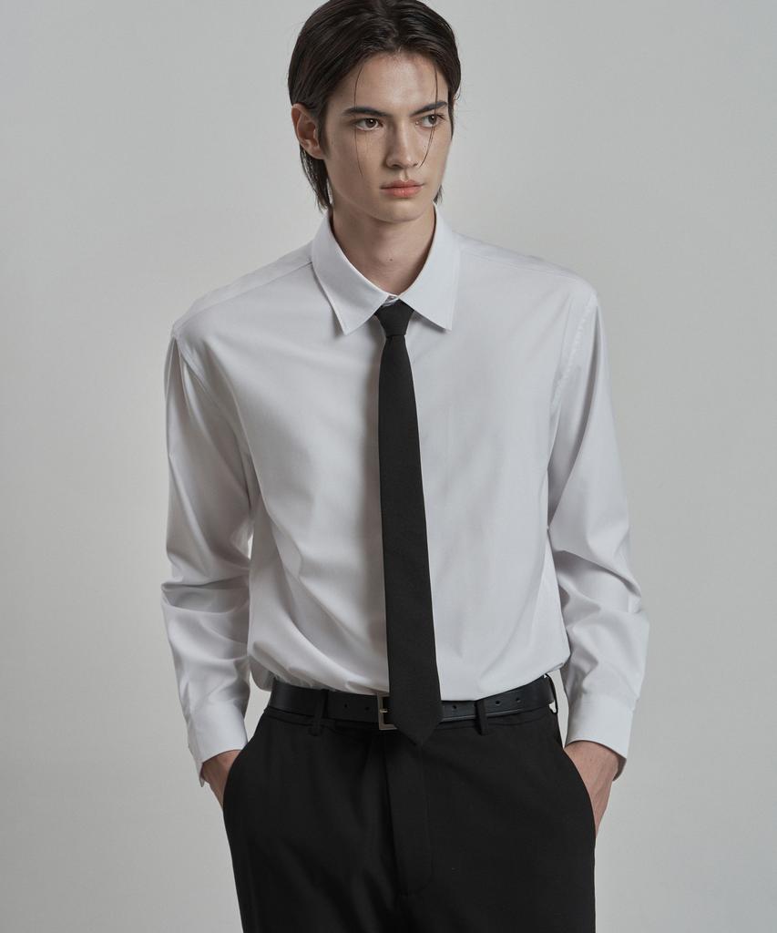 WORK ON BODY OFF Purus Regular Fit Dress Shirt [White]