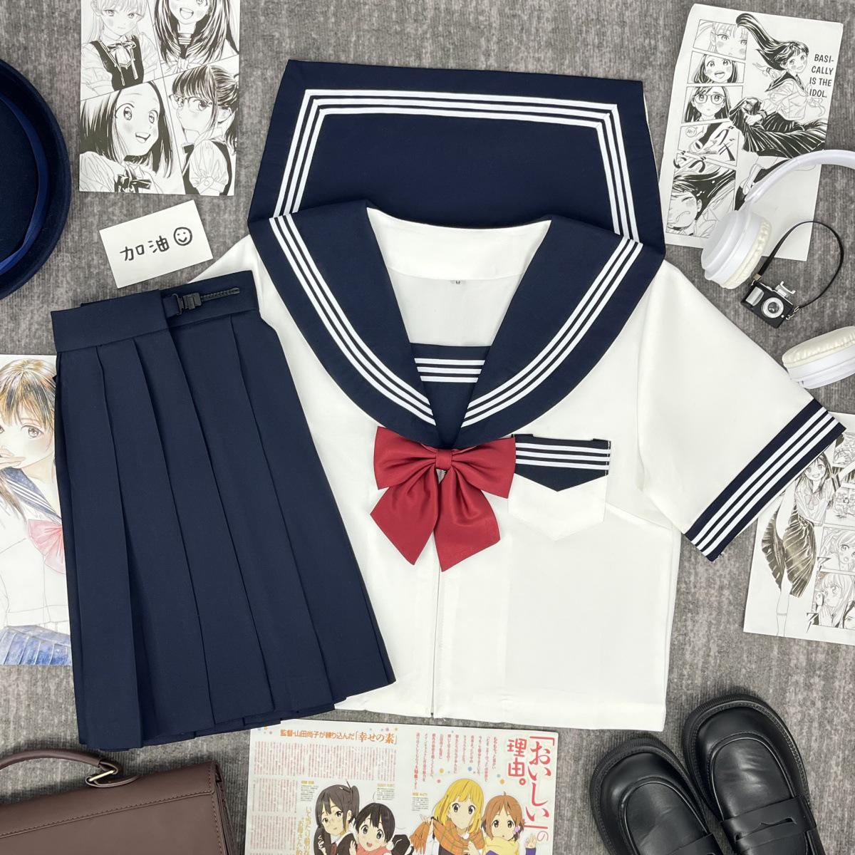 

Автентичний японський шкільний стиль білий матроський костюм для випускного та виступу Medium