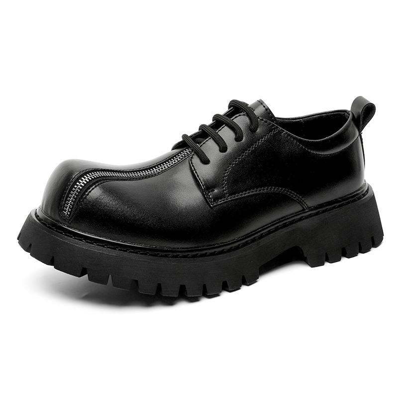 Fashion Casual Thick Soled Men's Leather Shoes Classic Designer Luxury Style Business and Office Black Hot Selling Derby Shoes Quality