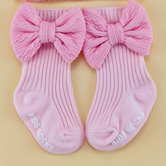 Baby Bow Headband & Socks Set - Newborn Hat & Accessory Bundle