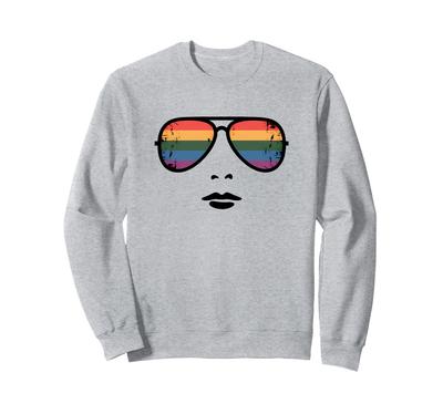 Minimale Regenbogen Chic Pride Aviator Sonnenbrille Sweatshirt LGBTQ+